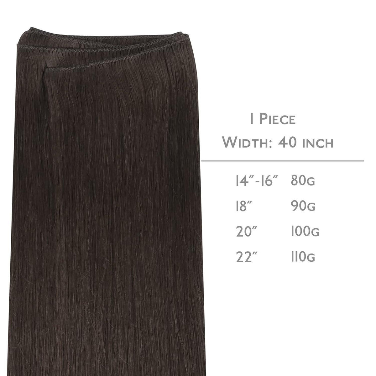 Echthaar Tressen Dunkelbraun bis Kastanienbraun 45cm