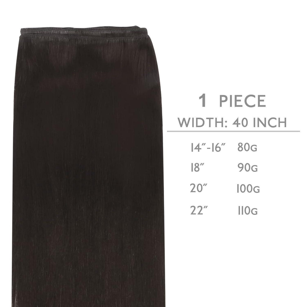 Echthaar Tressen 40cm Schwarz – Haarverlängerung zum Einnähen