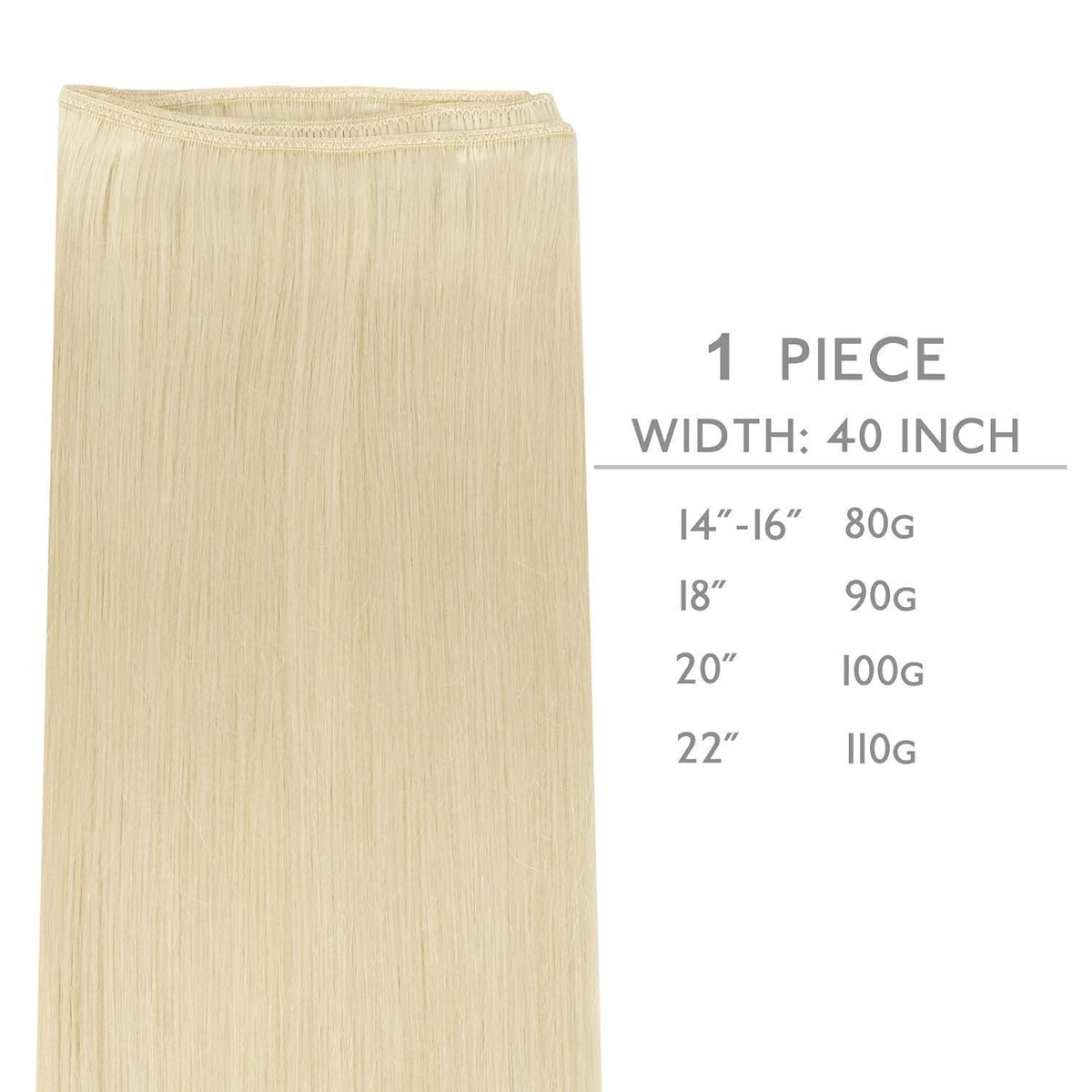 Echthaar Tressen 50cm Platinblond zum Einnähen