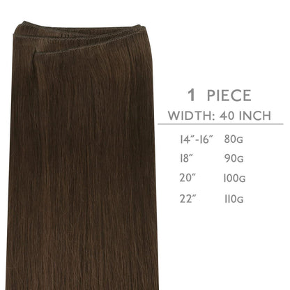 Echthaar Tressen 40cm Schoko-Karamell Blond Weft