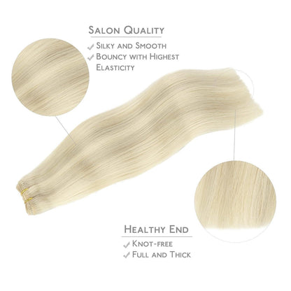 Echthaar Tressen Aschblond Highlights – 40cm, 80g