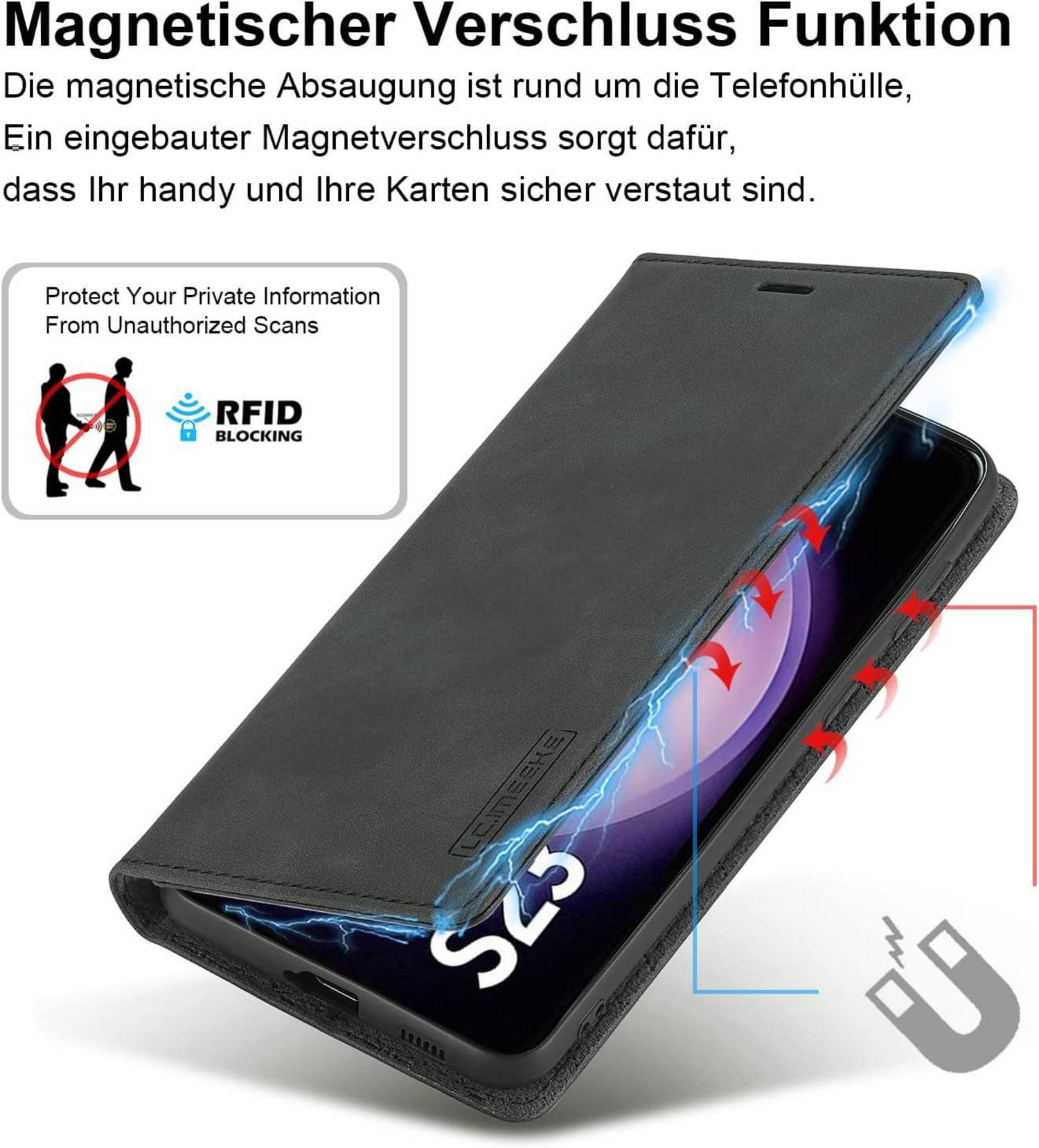 2023 Handyhülle Samsung Galaxy S23 Leder Schutzfolie Klappbar Flip
