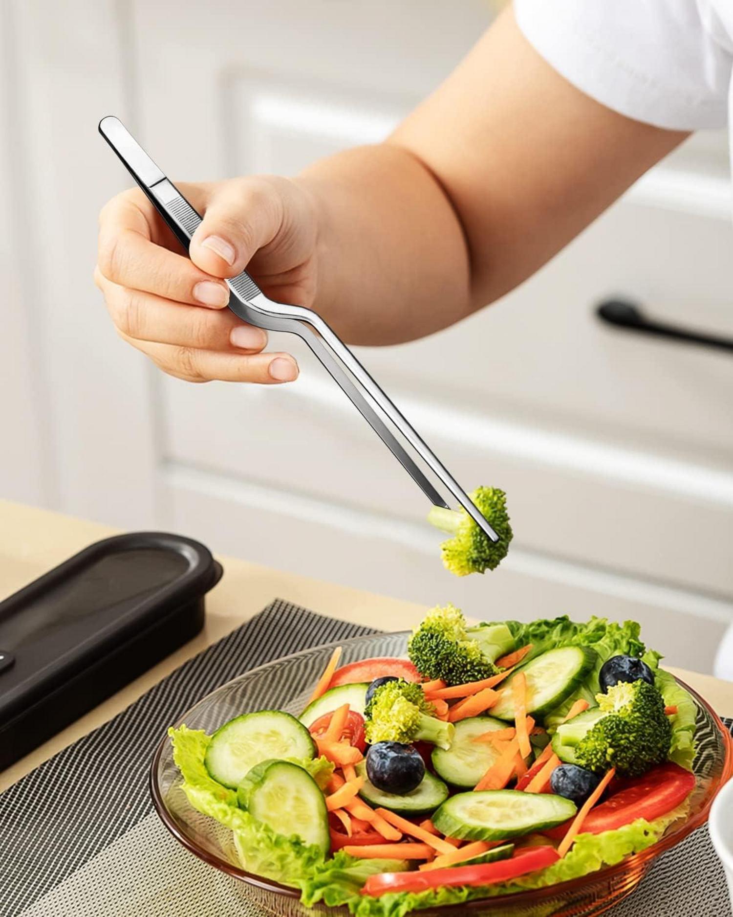 12-Zoll Kochpinzette Set Edelstahl Küchenzange BBQ Schwarz