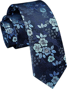 Schmale Krawatte 6cm für Formelle Anlässe Paisley Blau