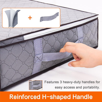 Vieshful Unterbettkommoden 40L 4er Pack Aufbewahrungsboxen mit klaren Fenstern und verstärkten Griffen Grau