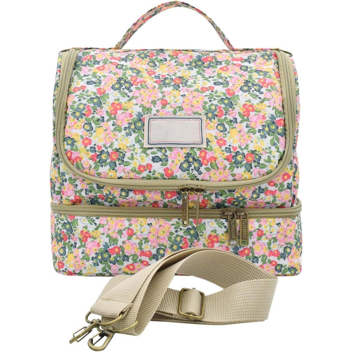 Isolierte Lunchtasche Blumenmuster, 11L, C-Beige