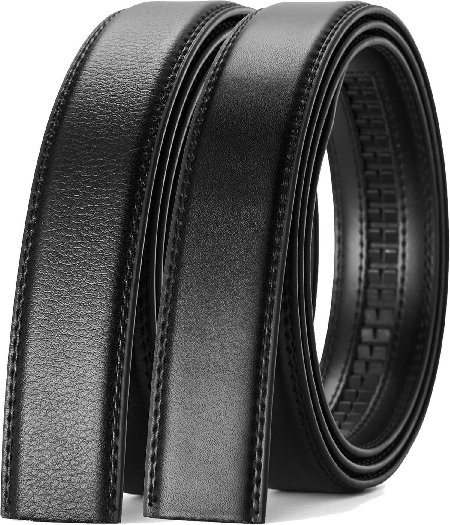 Gürtel Ohne Schnalle Automatik Ledergürtel für Herren 35mm Schwarz 2er
