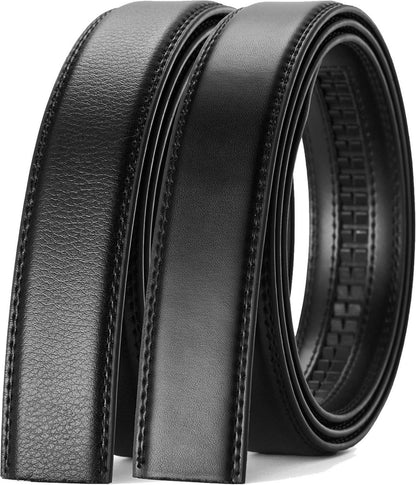 Gürtel Ohne Schnalle Automatik Ledergürtel für Herren 35mm Schwarz 2er