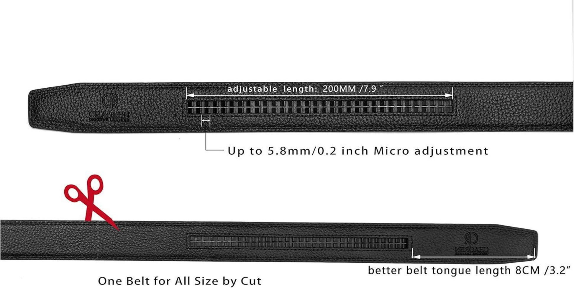 Herren Gürtel Ratsche Automatik Ledergürtel 35mm 2 Stück 90-105cm