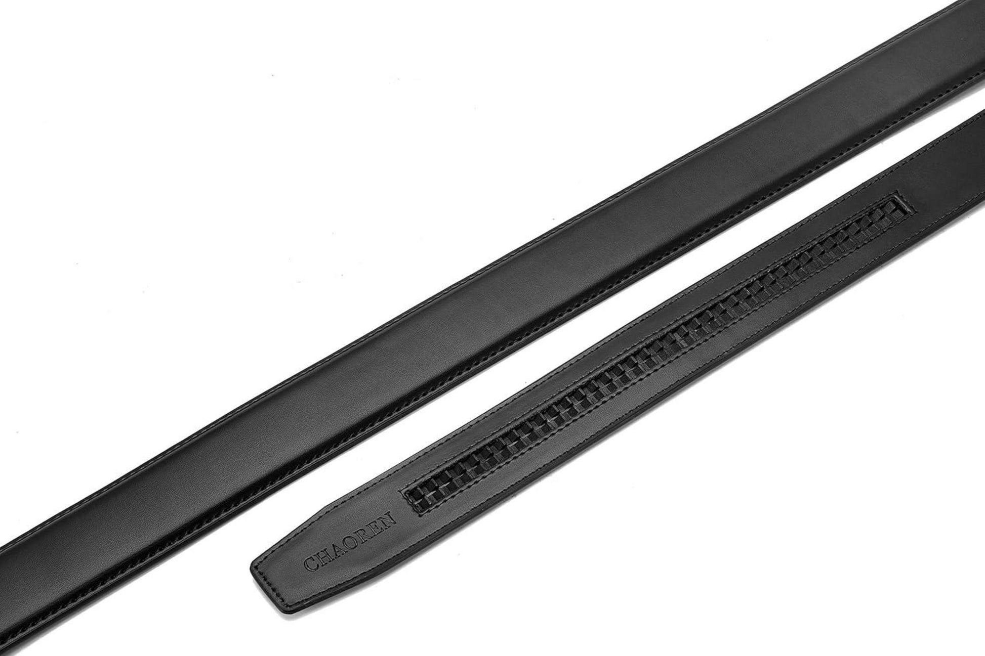Herren Ledergürtel ohne Schnalle 2 Stück 35mm Ratsche Automatik Taille