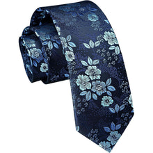 Schmale Herren Krawatte Blaue Blume Weihnachtsgeschenk 6cm