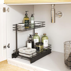 FANHAO 2 Ebenen Unter Spüle Regal Metall Organizer Küche Bad