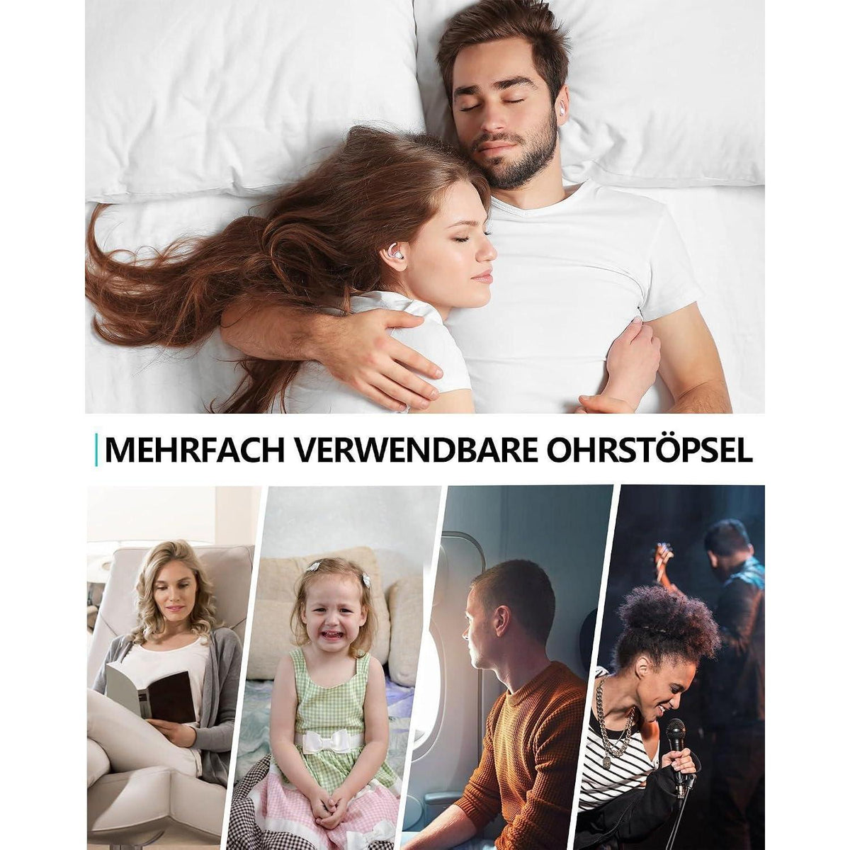 Schlaf-Ohrstöpsel Silikon S/L – Geräuschreduzierung & Komfort