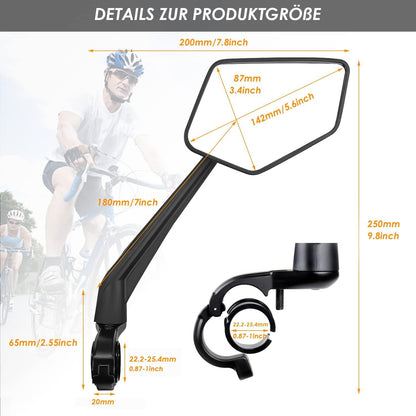 Fahrradspiegel Arkham Extra Large 360° Swivel Folding Durable for Handlebar