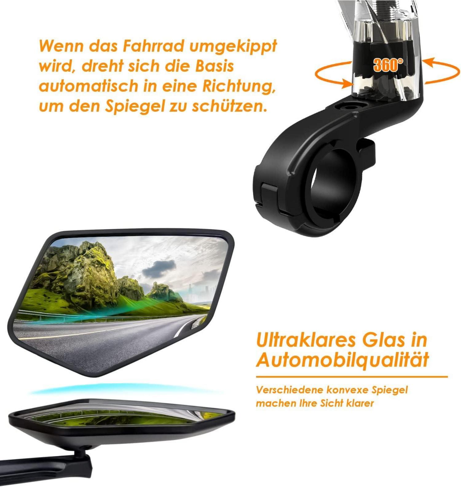 Fahrradspiegel Extra Large Mirror 360° Swivel Shatterproof & Durable