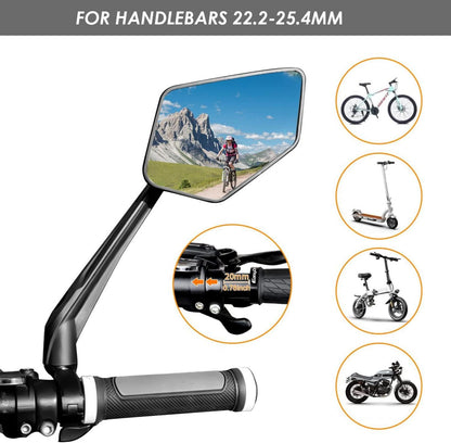Arkham Extra Large 360° Swivel Bicycle Mirror for Handlebar 21-25.4mm