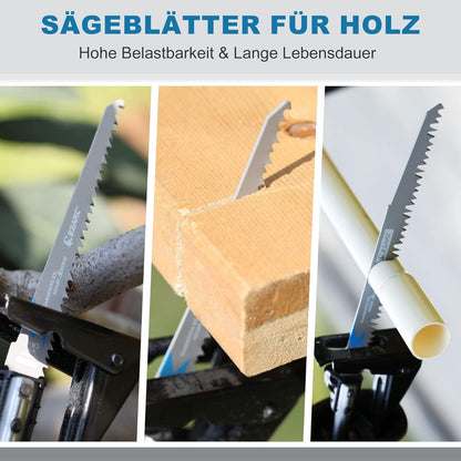 EZARC Säbelsägeblätter Set 5tlg für Holz, R1231GS 300mm 5TPI
