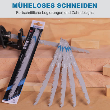 EZARC Säbelsägeblätter Set 5-teilig für Holzschneiden 300mm 5TPI