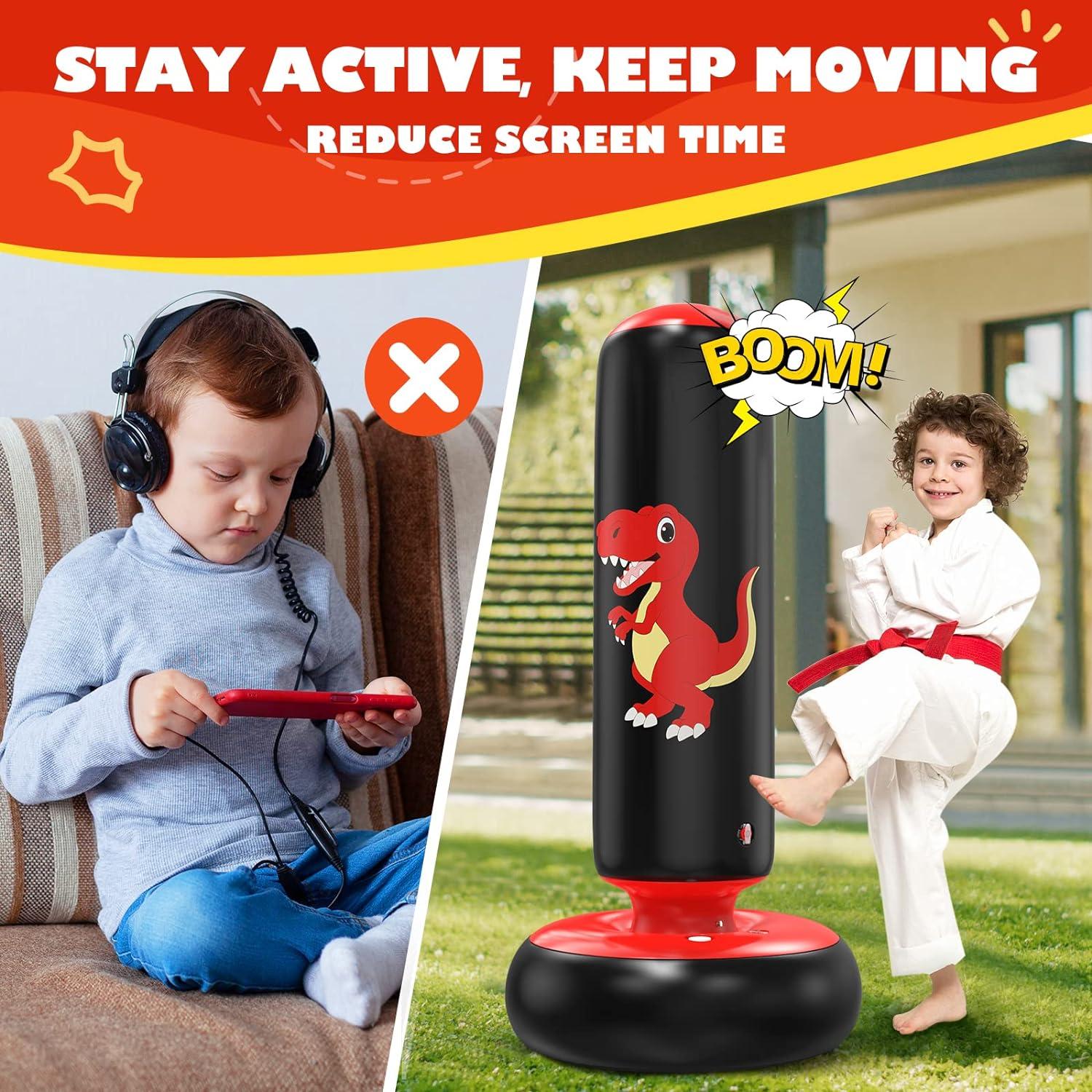 Aufblasbarer Boxsack Kinder für Praxis Karate Taekwondo MMA