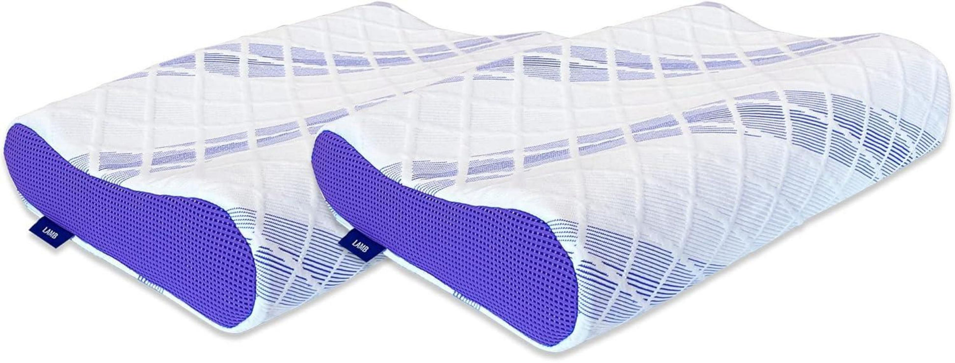 Memory Foam Kopfkissen 2er Set Ergonomisches Nackenstützkissen Blau