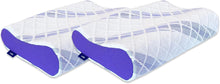 Memory Foam Kopfkissen 2er Set Ergonomisches Nackenstützkissen Blau