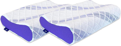 Memory Foam Kopfkissen 2er Set Ergonomisches Nackenstützkissen Blau
