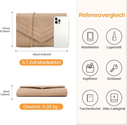 Miss Lulu Clutch Damen Envelope Abendtasche Kettentasche Handtasche Hochzeit