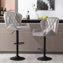 Barhocker höhenverstellbar mit Rückenlehne und Fußstütze, 2er Set