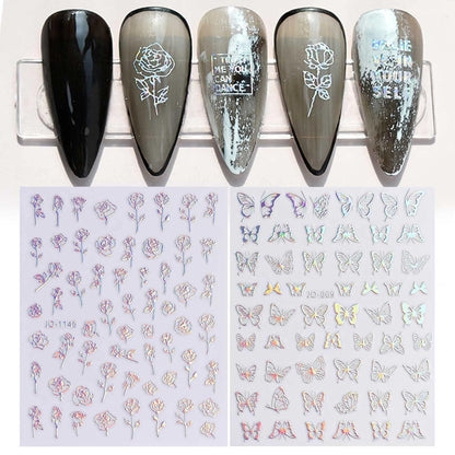 Holografische Nagelsticker Aurora – 9 Blatt Nail Art Design