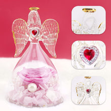 Ewige Rose Engel Glaskuppel LED Licht Halskette Set-Rosa