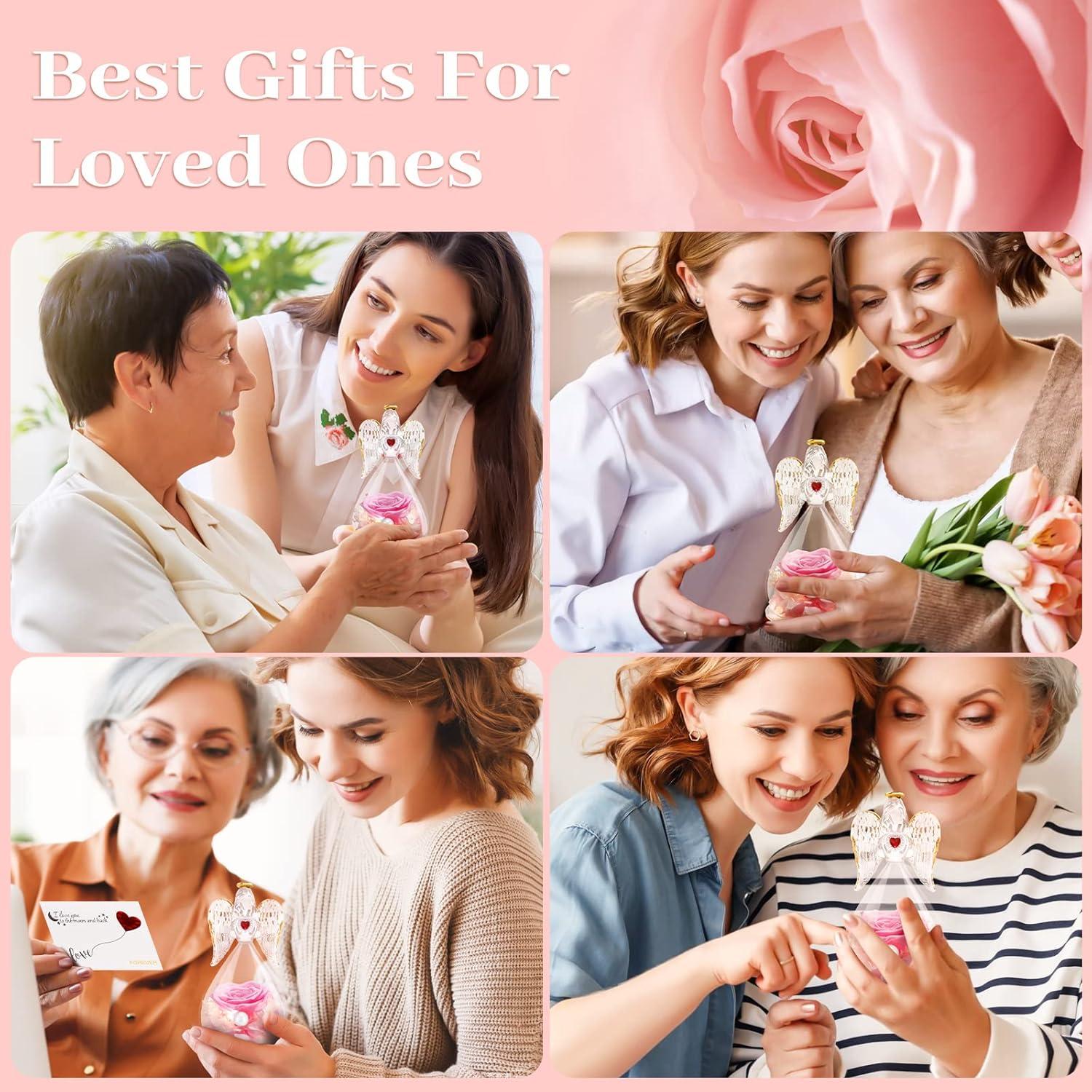 Ewige Rose Engel Glaskuppel LED Licht Valentinstagsgeschenk