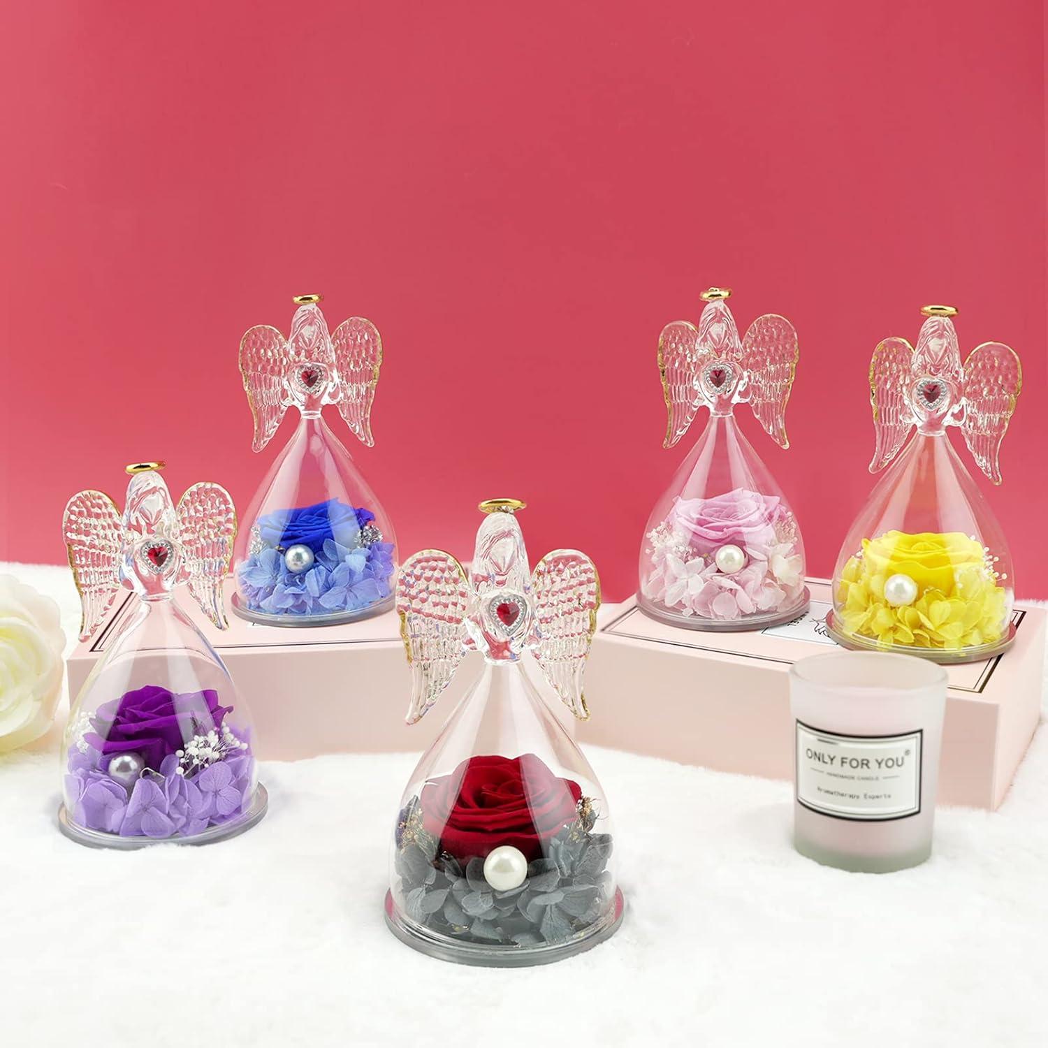 Ewige Rose Engel Glaskuppel LED-Halskette
