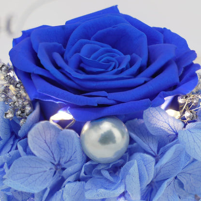 Ewige Rose Engel Glas LED-Halskette Blau Geschenk Mama