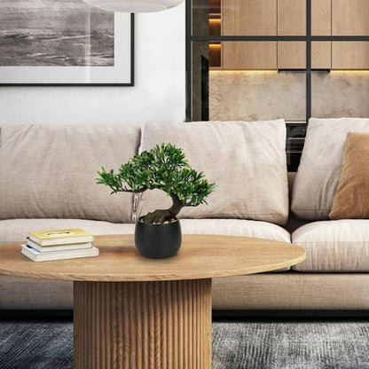 Künstlicher Bonsai Baum 25cm Podocarpus Kunstbonsai Schwarz-3