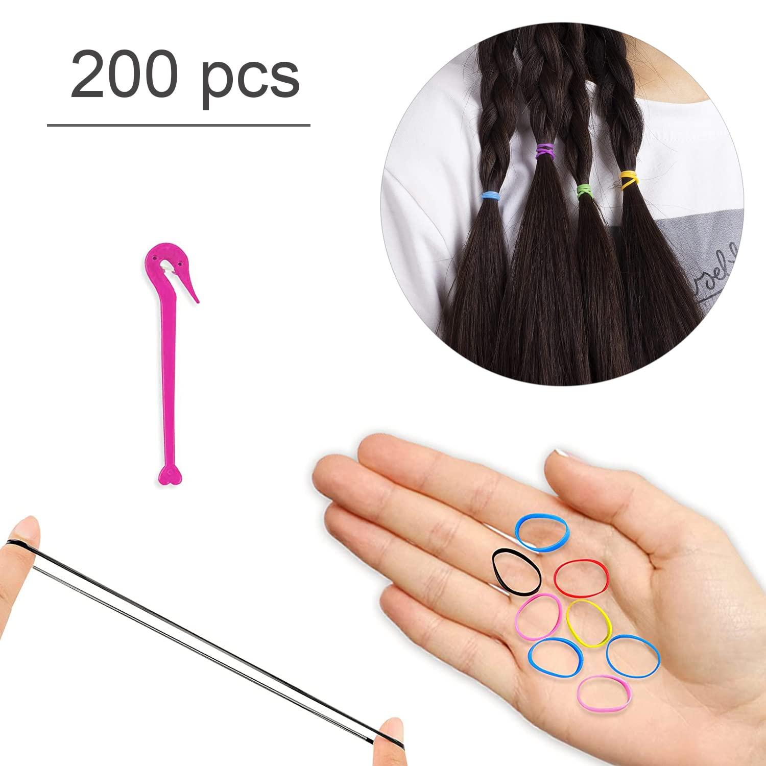 200 Mini Haargummis Mädchen elastisch Mehrfarbig Hochzeit