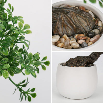 Kunstpflanze Bonsai Baum im Keramiktopf für Wohnzimmer & Schlafzimmer