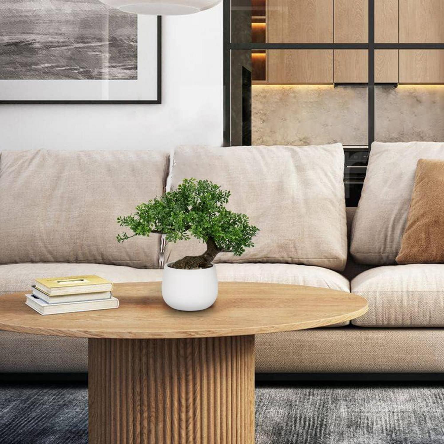 Kunstpflanze Bonsai Baum 25cm im Keramiktopf weiss-1 Aesthetic Deko