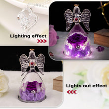 Ewige Rose Engel Figur mit Halskette und LED Licht in