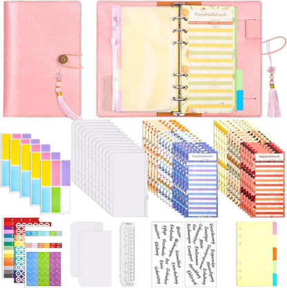 A6 Budget Binder PU Leder Haushaltsbuch Geld Organizer