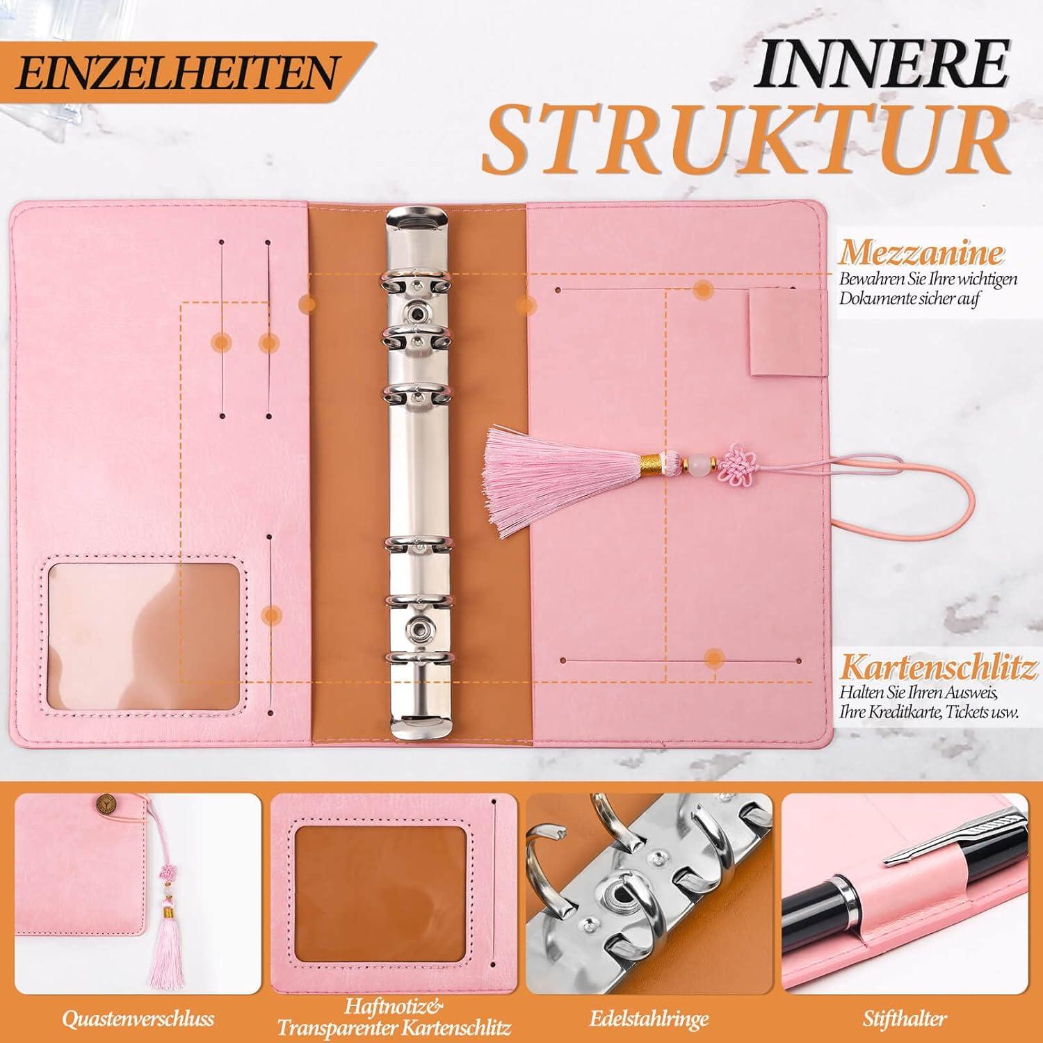 A6 Budget Binder PU Leder Haushaltsbuch Geld Organizer