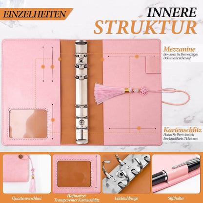 A6 Budget Binder PU Leder Haushaltsbuch Geld Organizer