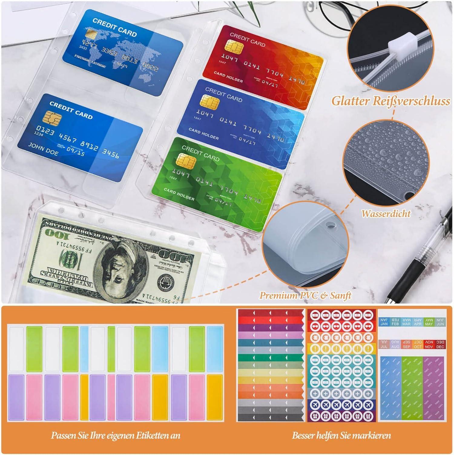 A6 Budget Planner Deutsch PU Leder Binder Budget Taschen Sticker Mappe