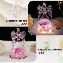 Ewige Rose Engel Figur LED Licht Halskette Geschenkbox