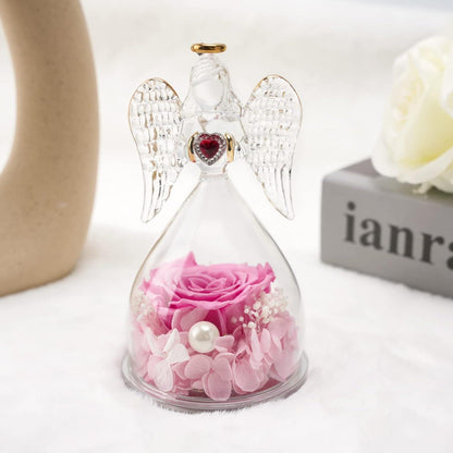 Engel Geschenke Ewige Rose mit LED Licht Halskette 3-rosa