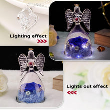 Engel Ewige Rose Figur mit LED Licht & Halskette für