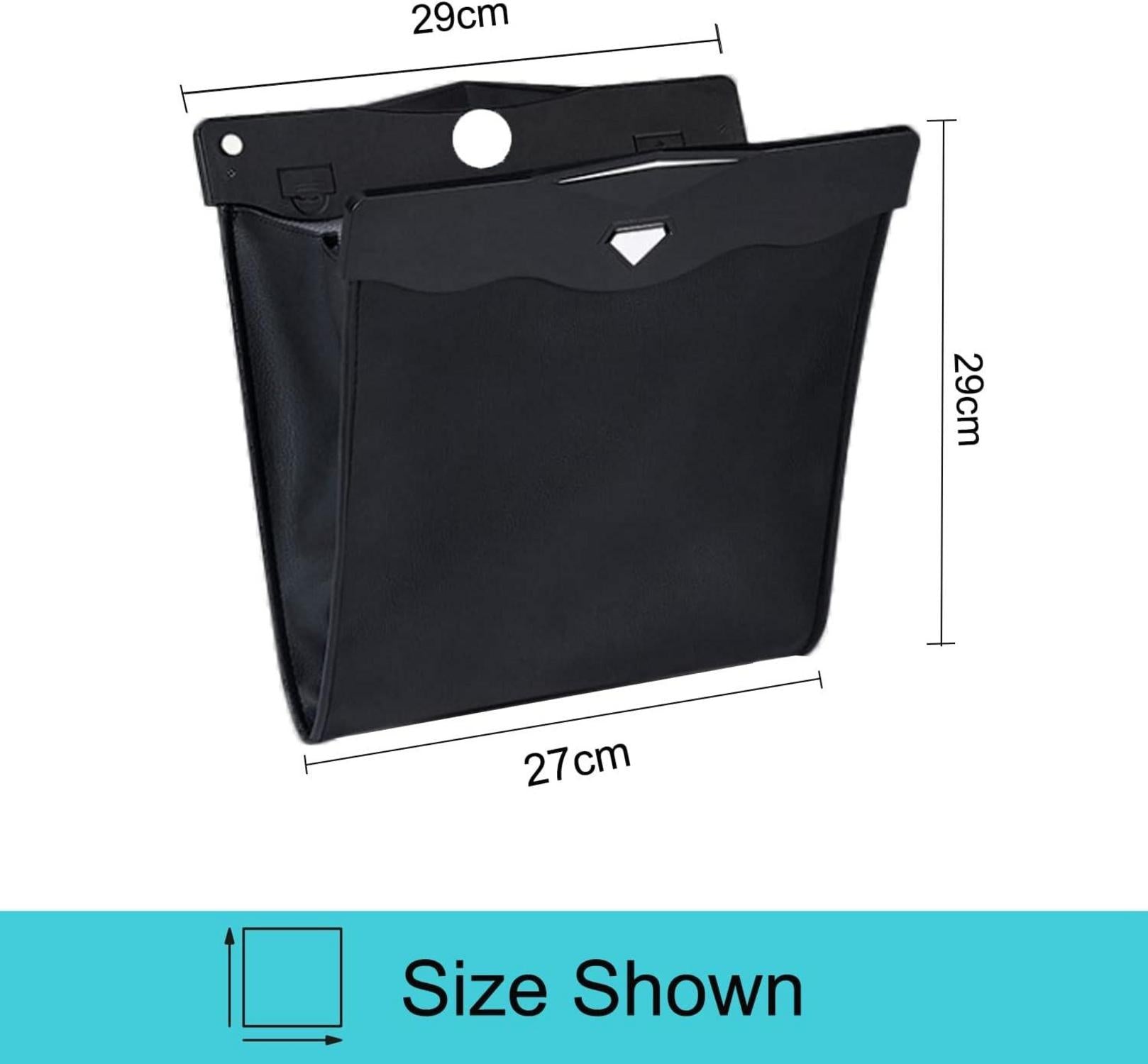 Auto Mülleimer Magnetisch PU-Leder Schwarz Wasserdicht 30x26cm