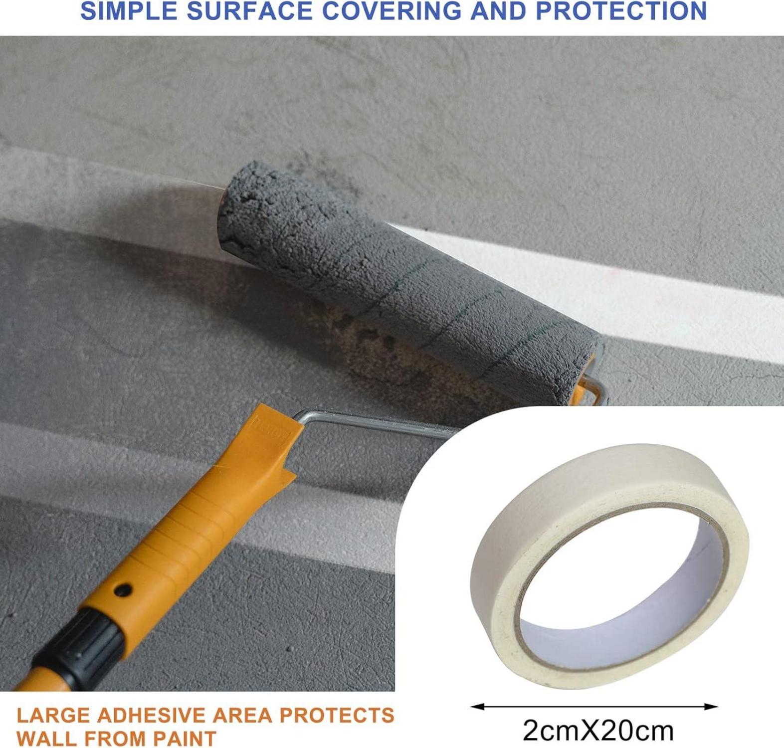 Farbroller Pinsel Set 16-teilig mit Farbwanne Kreppband 10x 10cm Mini Farbroller