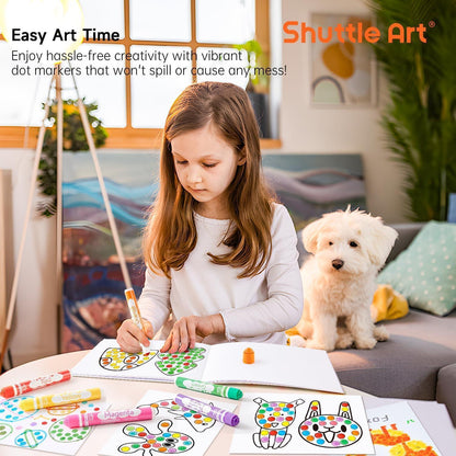 Dot Marker Set für Kinder, 26 Farben, auswaschbar, mit Malvorlagen
