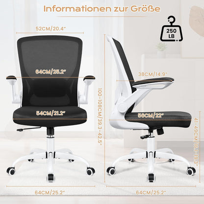 Ergonomischer Bürostuhl mit Klappbaren