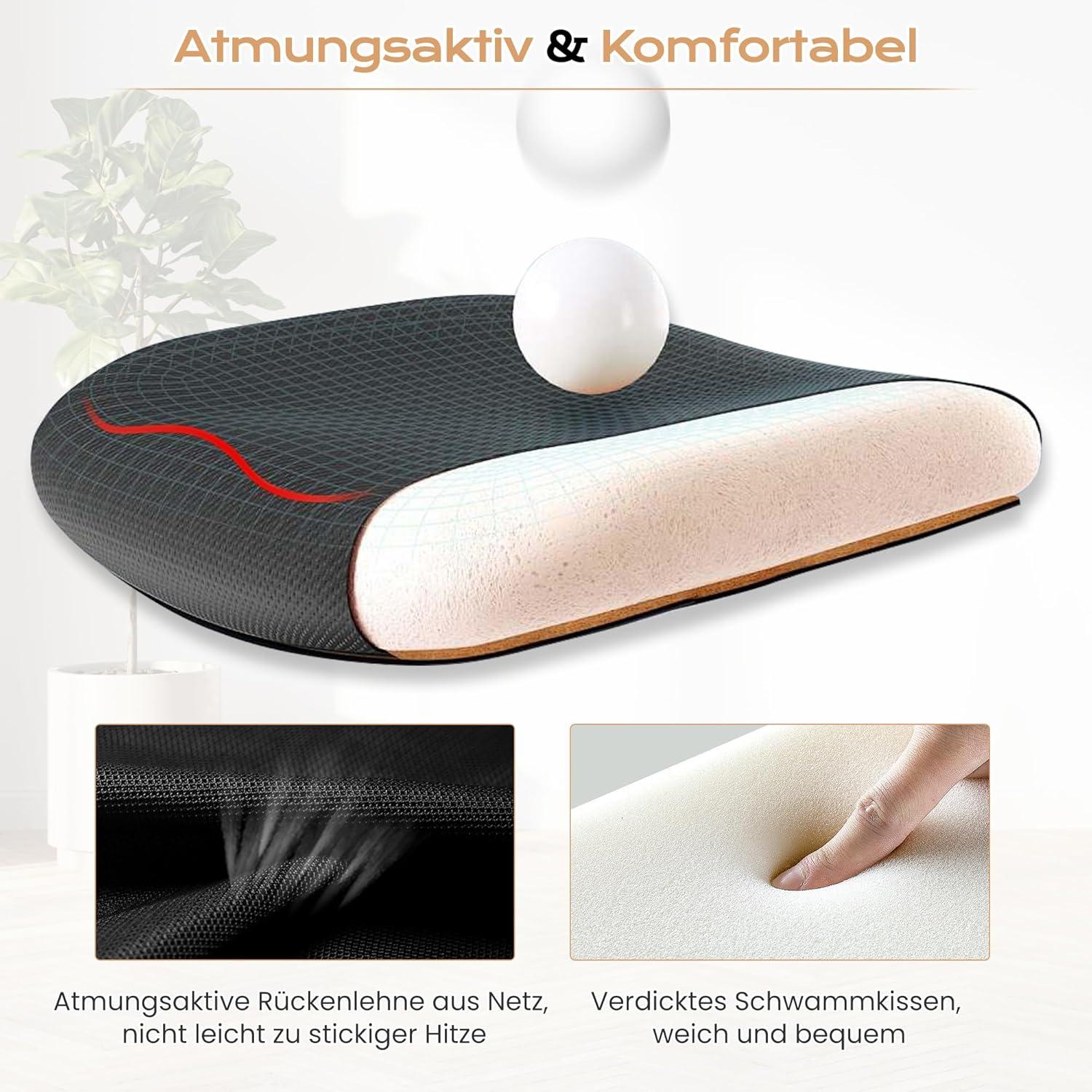 Ergonomischer KERDOM Bürostuhl mit Klappbaren Armlehnen 360° Drehstuhl Mesh